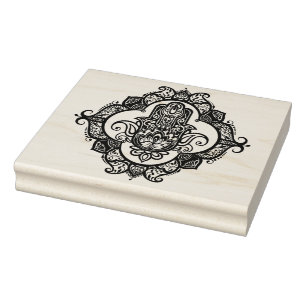 Tampons Encreurs Hamsa Avec Ornements Ethniques Doodle