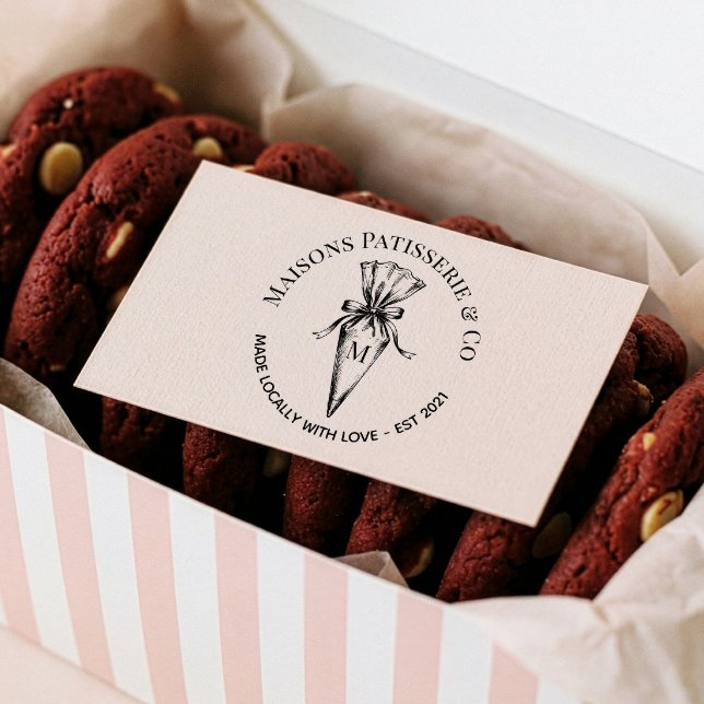 Tampons Encreurs Hand Drawn Pastry Piping Bag Monogram Bakery Shop (Hand Drawn Pastry Piping Bag Monogram Bakery Shop Rubber Stamp)