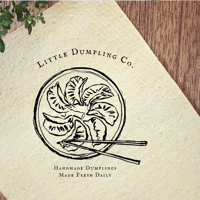 Tampons Encreurs Handmade Dumplings Food Branding Rubber Stamp (Créateur téléchargé)