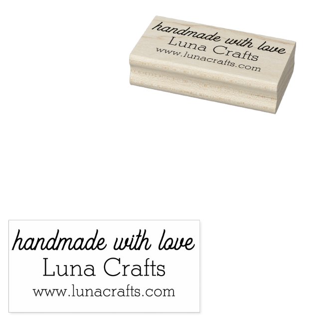 Tampons Encreurs Handmade with Love Company Name & Website Rubber  (Tamponné)