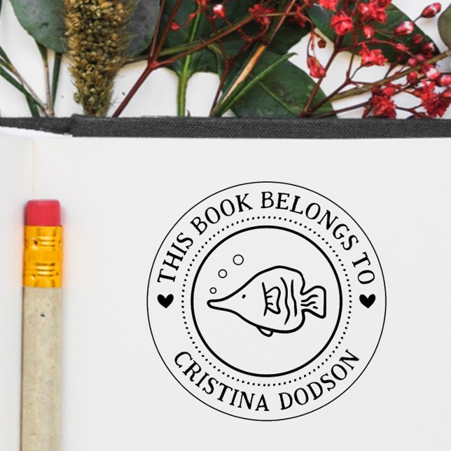 Tampons Encreurs Handwritten Simple Tropical Fish Custom Book (Créateur téléchargé)