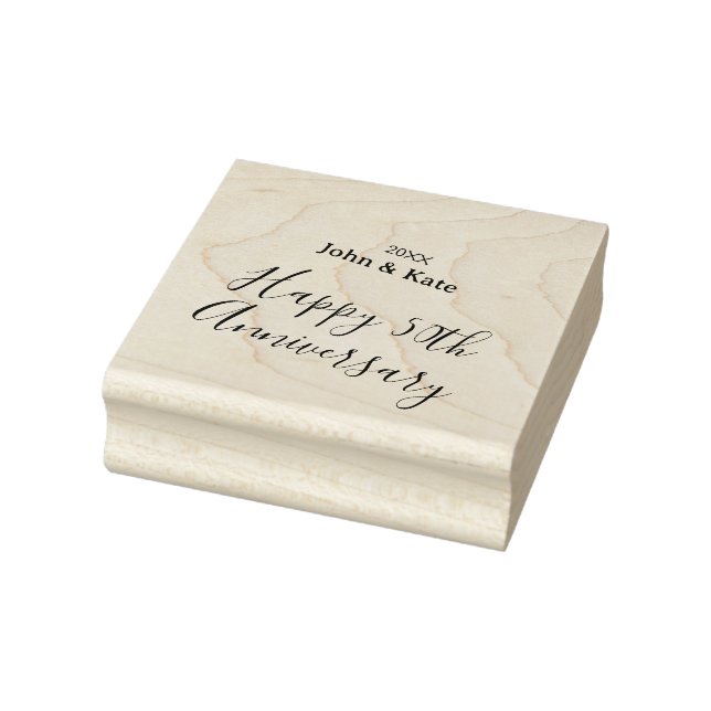 Tampons Encreurs Happy 50th anniversary purple name year simple  (Tampon)