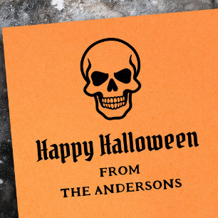 Tampons Encreurs Happy Halloween éffrayant crâne nom ou texte perso