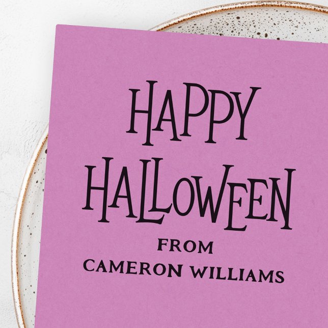 Tampons Encreurs Happy Halloween nom ou texte personnalisé (Happy Halloween custom name or text Rubber Stamp)