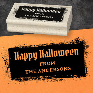 Tampons Encreurs Happy Halloween nom personnalisé sale gritty grung