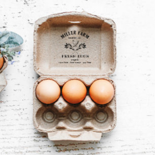 Tampons Encreurs Happy Hens Laurel Branch Oeuf Carton Timbre 4x3"