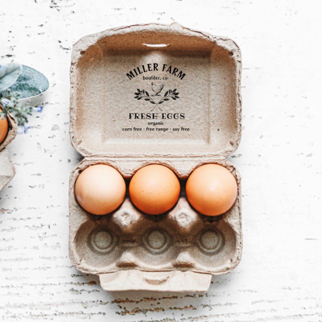 Tampons Encreurs Happy Hens Laurel Branch Oeuf Carton Timbre 4x3" (Créateur téléchargé)