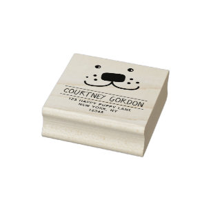 Tampons Encreurs Happy Puppy Dog Adresse de retour - Funny Pet