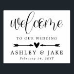 Tampons Encreurs Heart & Arrows Cute Wedding Welcome<br><div class="desc">Romantic wedding rubber stamp with two arrows pointing at a heart. Welcome in a charming script. Add your names and wedding date. The perfect rubber stamp to stamp your welcome goodie bags with!</div>