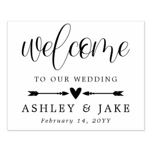 Tampons Encreurs Heart & Arrows Cute Wedding Welcome