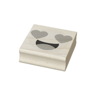 Tampons Encreurs Heart Eyes Emoji Wood Art Timbre