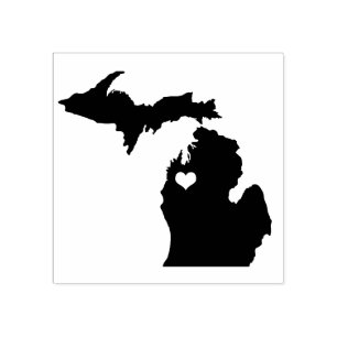 Tampons Encreurs Heart Traverse City Michigan Timbre en caoutchouc