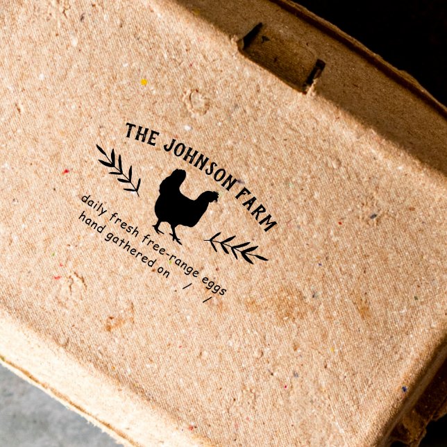 Tampons Encreurs Hen Family Farm Oeufs Frais Timbre en caoutchouc (Créateur téléchargé)