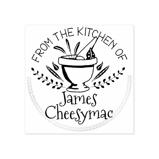 Tampons Encreurs Herbes de pilon de mortier culinaire de la cuisine (Impression)