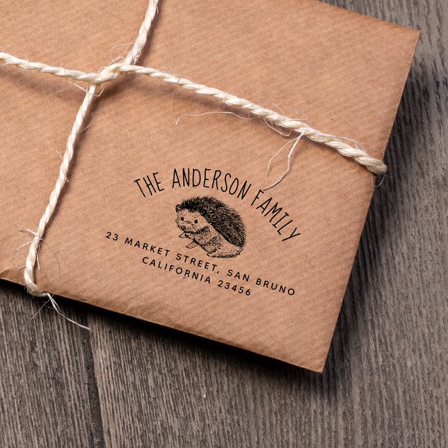 Tampons Encreurs Hérisson à main | Nom et adresse de retour personn (Créateur téléchargé)