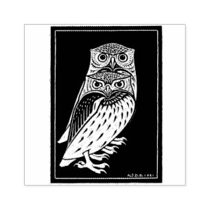 Tampons Encreurs Hibou d'art déco Vintage