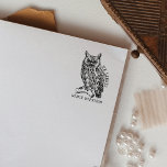 Tampons Encreurs Hibou Ex Libris Vintage, Ex-libris personnalisé de<br><div class="desc">Ce tampon en caoutchouc «Ex Libris» comporte un hibou vintage et un nom personnalisé.</div>