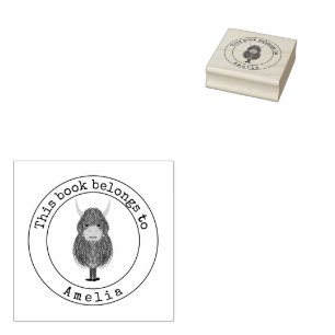 Tampons Encreurs Highland Cow Ce Livre Appartient À