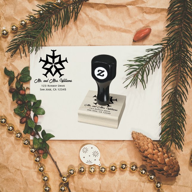 Tampons Encreurs Hiver Noël Avion Snowflake Cool Aviation (Créateur téléchargé)