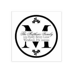 Tampons Encreurs Holly et Berries Noël Monogramme