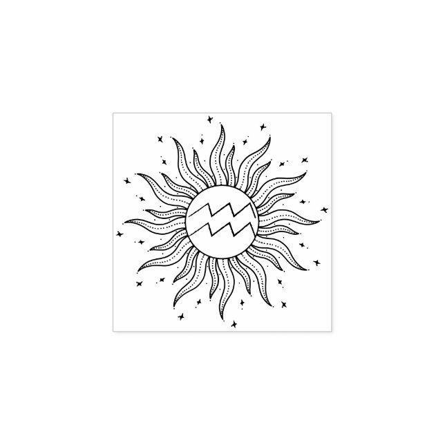 Tampons Encreurs Horoscope du Soleil Verseau (Impression)