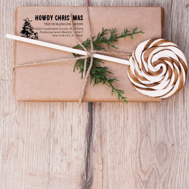 Tampons Encreurs Howdy Christmas | Étiquette de l'adresse de retour (Créateur téléchargé)