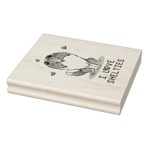 Tampons Encreurs I Love Shelts (sable 2) Shetland Sheepdogs mignonn