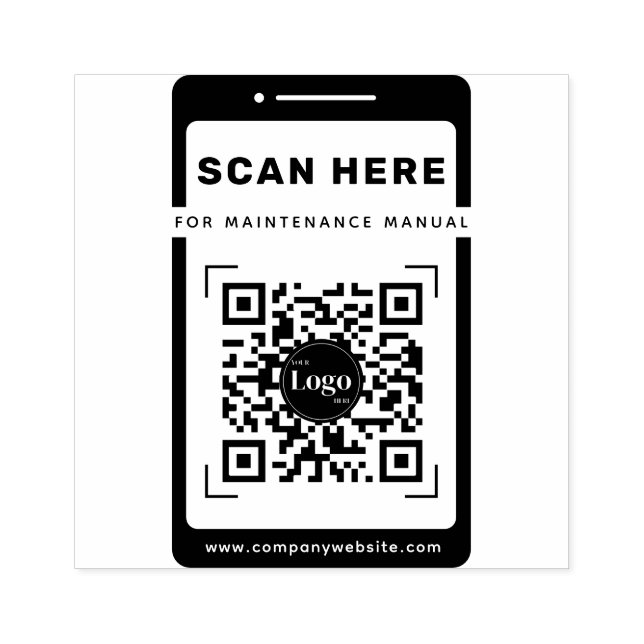 Tampons Encreurs Icône mobile code QR scannez-moi manuel de mainten (Impression)