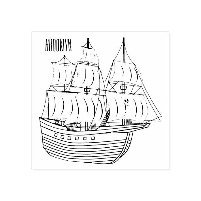 Tampons Encreurs Illustration de bateau pirate (Impression)