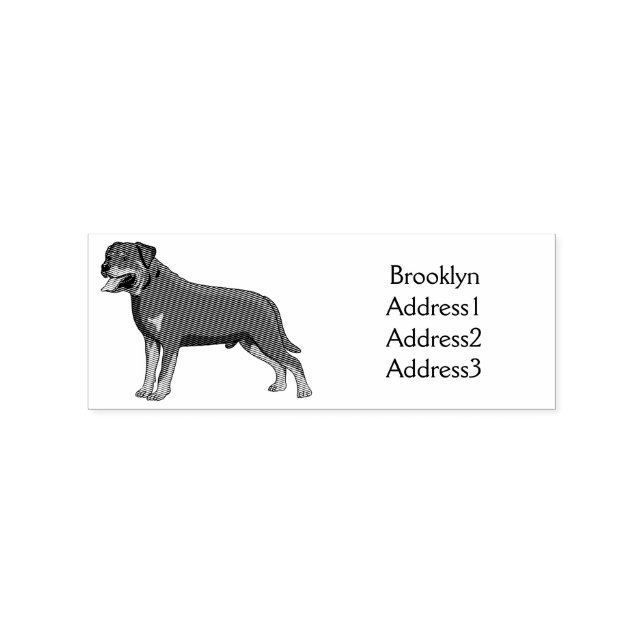Tampons Encreurs Illustration de chien Rottweiler (Impression)
