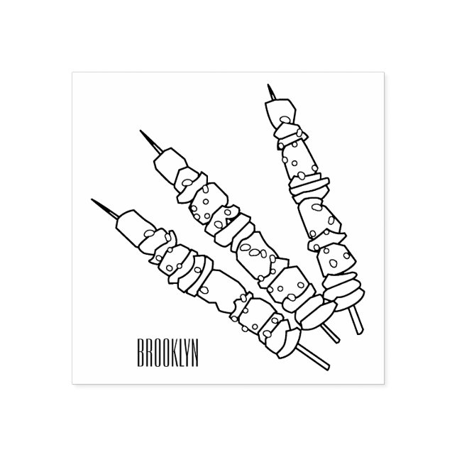 Tampons Encreurs Illustration de dessin animé Kebab ou kabob (Impression)