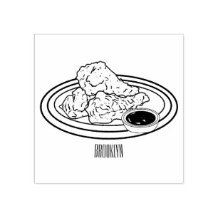 Tampons Encreurs Illustration de dessin animé sur le poulet frit