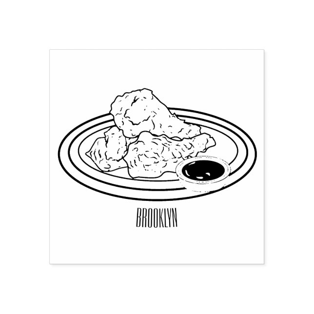Tampons Encreurs Illustration de dessin animé sur le poulet frit (Impression)