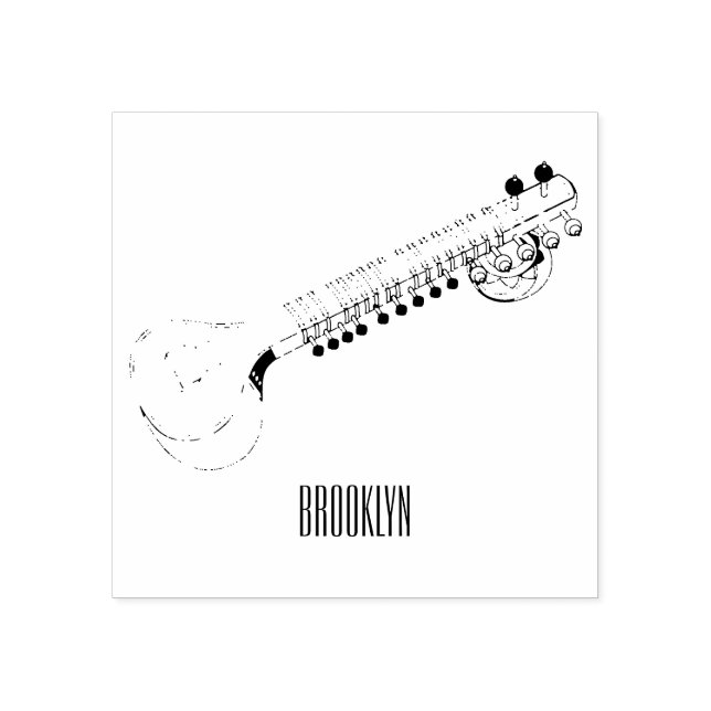 Tampons Encreurs Illustration de dessin de Sitar (Impression)