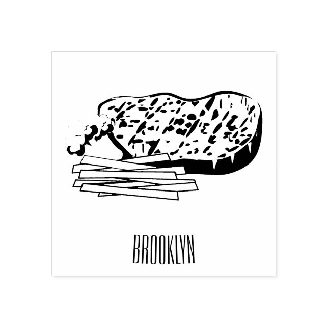 Tampons Encreurs Illustration de dessin de steak (Impression)