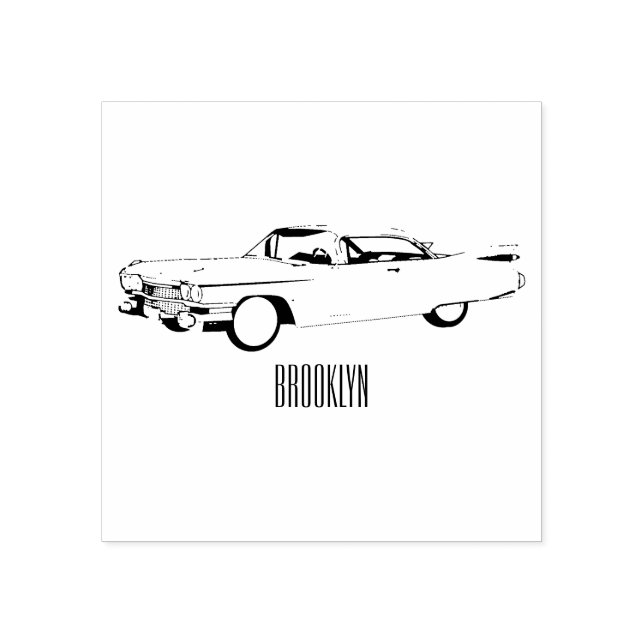 Tampons Encreurs Illustration de dessin de voiture classique 1959 (Impression)