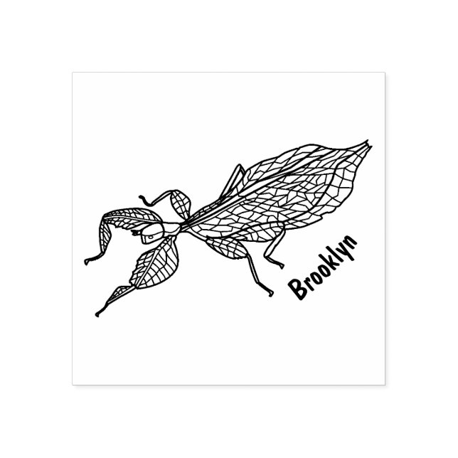 Tampons Encreurs Illustration de dessin d'insecte des feuilles vert (Impression)