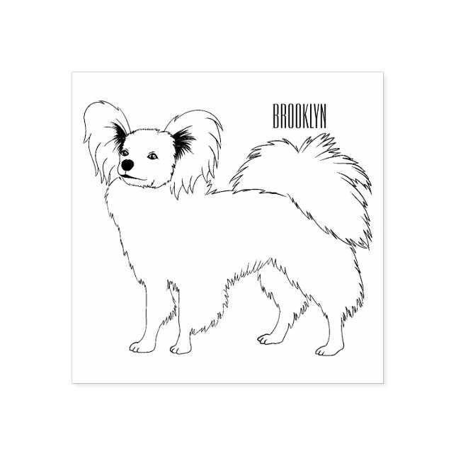 Tampons Encreurs Illustration de dessin pour chien de Papillon (Impression)