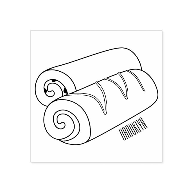 Tampons Encreurs Illustration de gâteau suisse roll / roll (Impression)