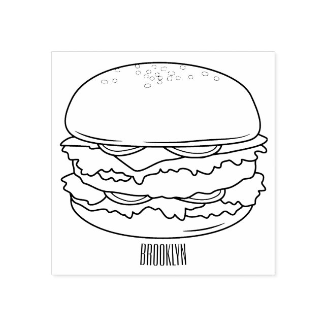 Tampons Encreurs Illustration de Hamburger (Impression)