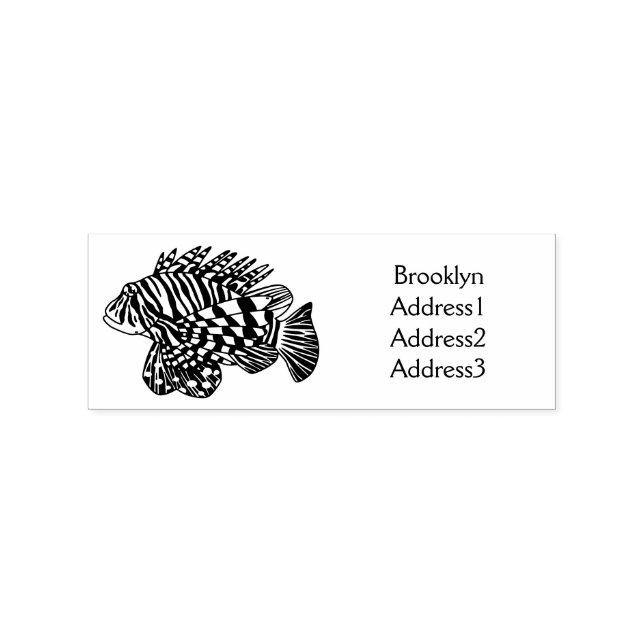 Tampons Encreurs Illustration de Happy lionfish (Impression)