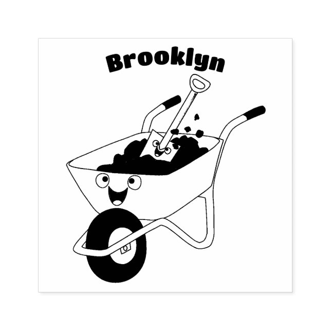 Tampons Encreurs Illustration de la brouette en brouette orange trè (Impression)