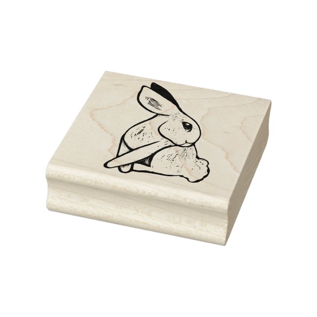 Tampons Encreurs Illustration de lapin bunny blanc doux             (Tampon)
