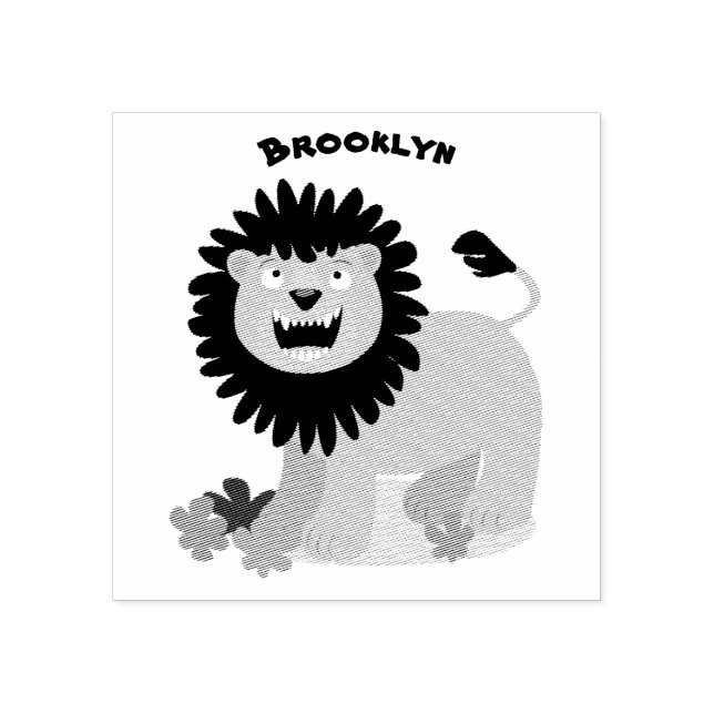 Tampons Encreurs Illustration de l'effervescence de lions heureux (Impression)