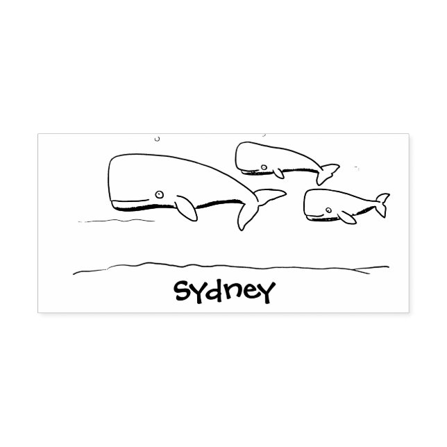 Tampons Encreurs Illustration de mignonne migratrice de baleines à  (Impression)