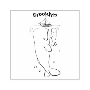 Tampons Encreurs Illustration de mignons baleines et voiliers