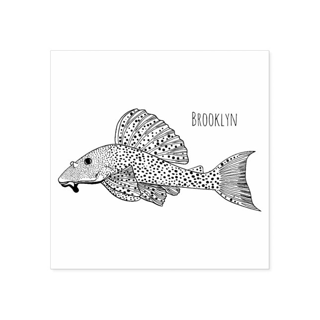 Tampons Encreurs Illustration de poisson Pleco (Impression)