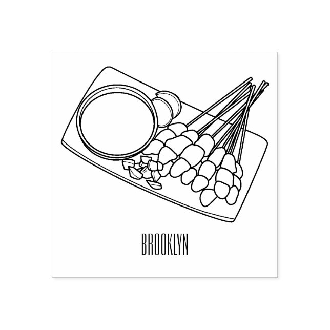 Tampons Encreurs Illustration de Satay (Impression)