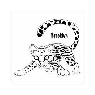 Tampons Encreurs Illustration d'ocelot mignon