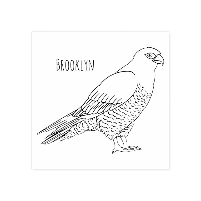 Tampons Encreurs Illustration d'oiseau de faucon pèlerin (Impression)